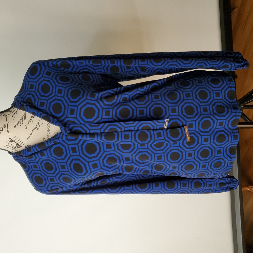 Michawl Kors Blue and Black Geometric Blazer